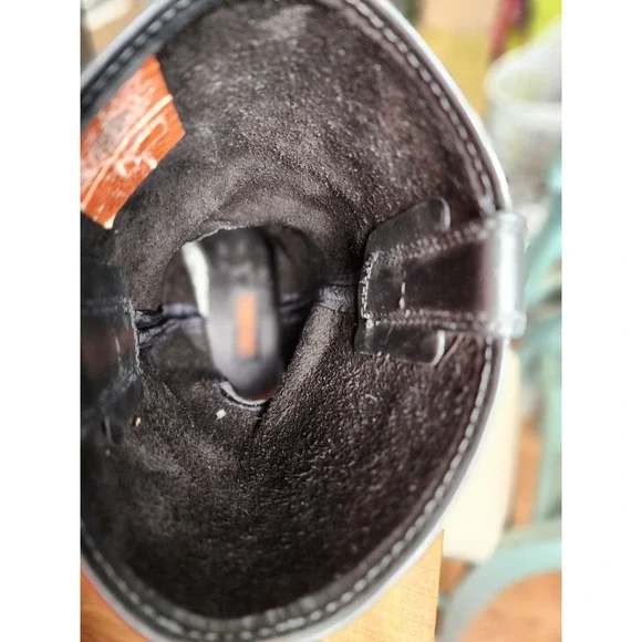 Harley Davidson Womens Black Leather Harness Biker Boots Square Toe 85145 Size 8 - Picture 7 of 9